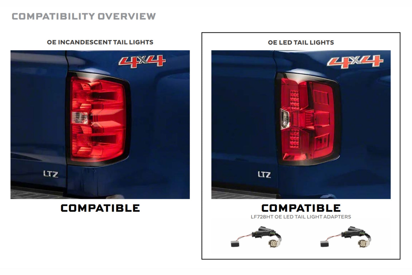 XB LED Harness: 14-18 Silverado/Sierra OE LED Tail Adapters (Set) - Wiring Parts (Image 2 of 2)