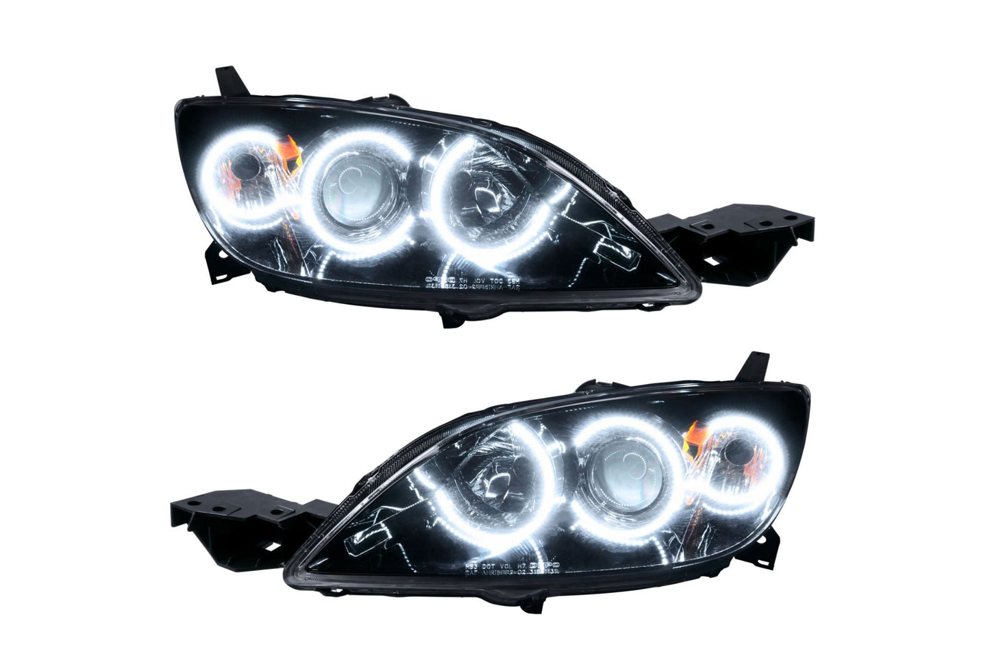 Oracle LED Halo Headlights: 04-09 Mazda 3 Hatch w/o OEM HID (White SMD Single Color) - Headlights