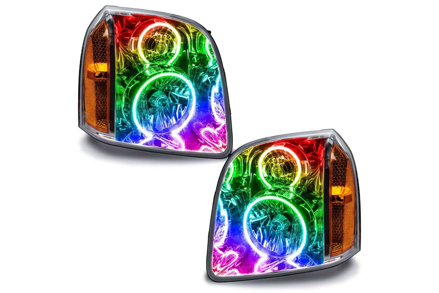Oracle LED Halo Headlights: 07-13 GMC Yukon (ColorShift RGB / 2.0 Controller) - Headlights