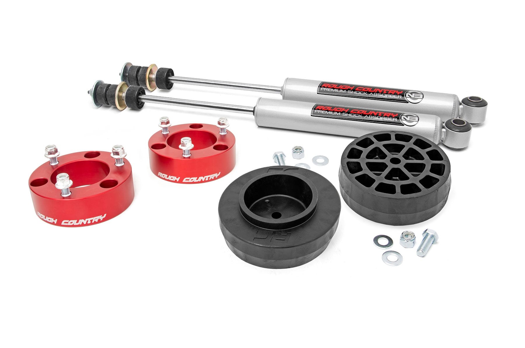RC 3 Inch Lift Kit | Red Spacers | Toyota 4Runner (03-09)/FJ Cruiser (07-14) (manufacturer page)