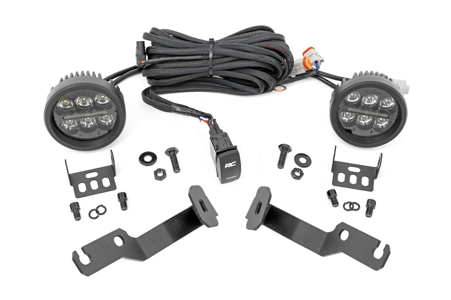 LED Light Kit | Ditch Mount | Black Series Round | 3.5 Inch | Amber DRL | Toyota Tacoma (05-15) - Lighting & Acc (Image 1 of 6)