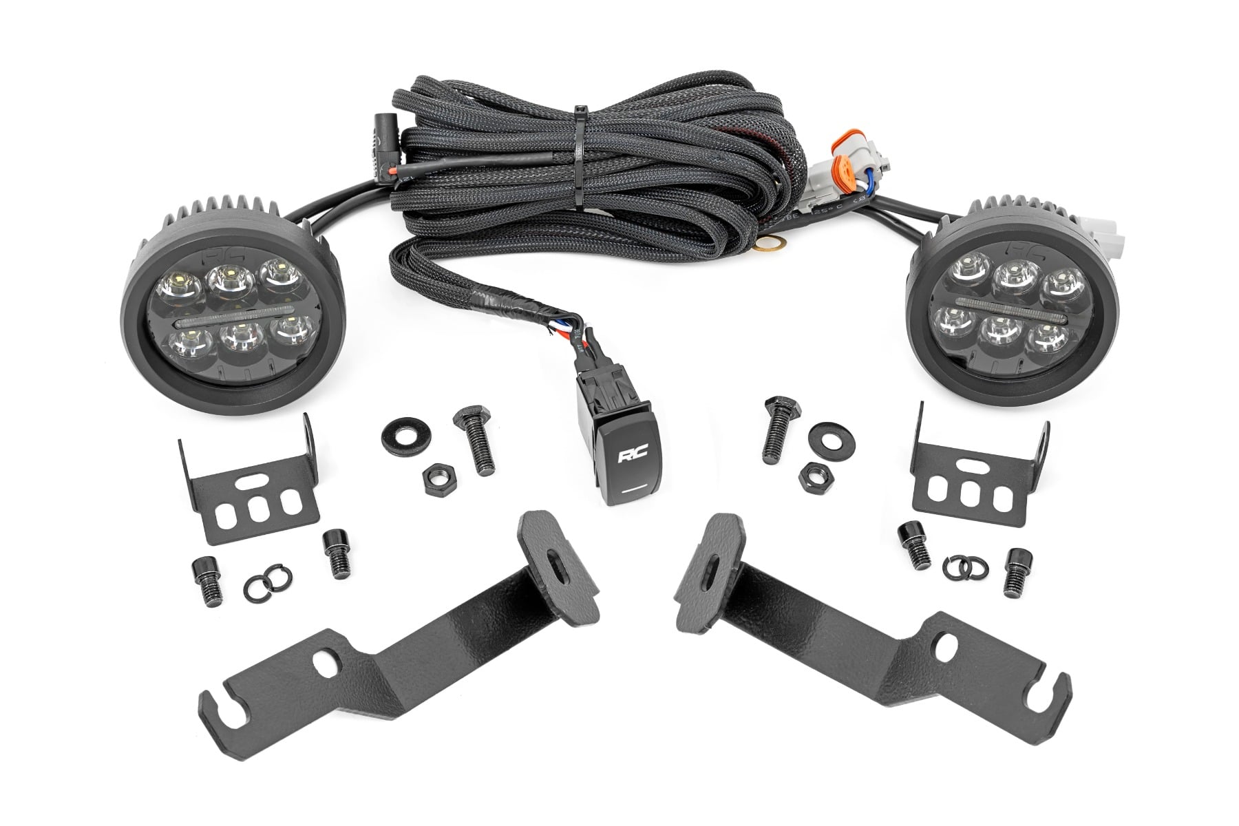 LED Light Kit | Ditch Mount | Black Series Round | 3.5 Inch | Amber DRL | Toyota Tacoma (05-15) - Lighting & Acc (Image 1 of 6)