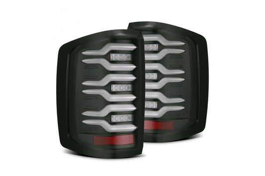 AlphaRex (LUXX-Series) 2014-2018 Chevrolet Silverado LED Tail Lights - Black - Tail Lights (Image 1 of 5)