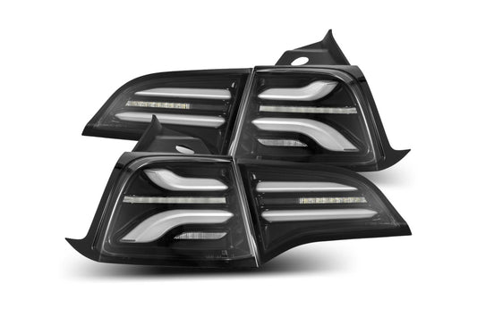 ARex Pro LED Tail Lights: Tesla Model 3 (17-22) / Model Y (w/ Red Turn Signals) (20-22) - Jet Black - Tail Lights (Image 1 of 6)