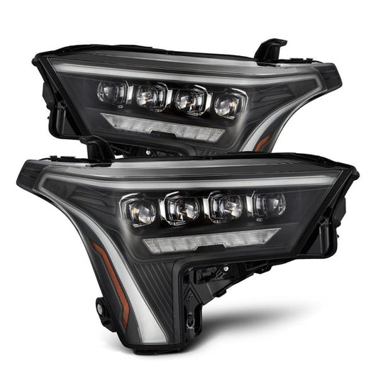 AlphaRex (NOVA-Series) (22+) Toyota Tundra Projector Headlights - Black w/ Amber DRL - Headlights (Image 1 of 6)