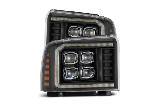 AlphaRex (Nova-Series) 2005-2007 Ford Super Duty LED Projector Headlights - Black - Headlights (Image 1 of 6)