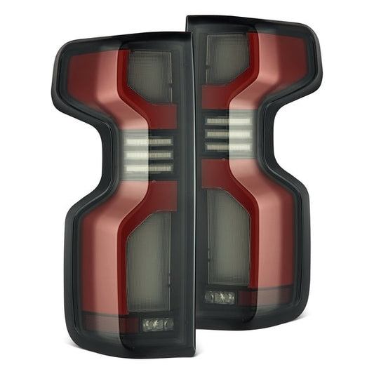 AlphaRex (LUXX-Series) 2019-2024 Chevrolet Silverado LED Tail Lights - Black Red - Tail Lights (Image 1 of 6)
