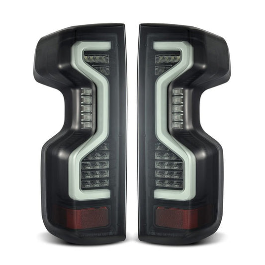 AlphaRex (PRO-Series) 2019-2022 Chevrolet Silverado 1500 LED Tail Lights - Jet Black - Tail Lights (Image 1 of 6)