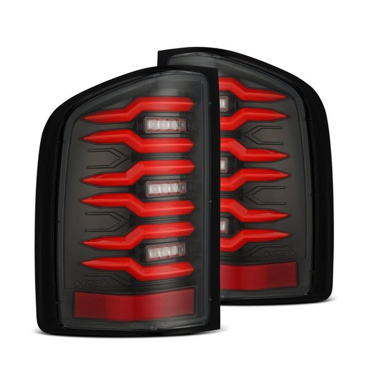 AlphaRex (LUXX-Series) 2007-2013 Chevrolet Silverado LED Tail Lights - Black Red - Tail Lights (Image 1 of 6)