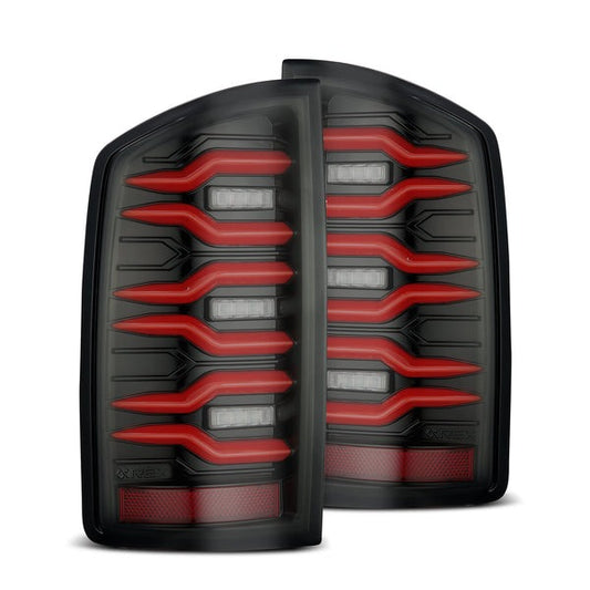 AlphaRex (LUXX-Series) 2007-2008 Dodge Ram LED Tail Lights - Black Red - Tail Lights (Image 1 of 6)