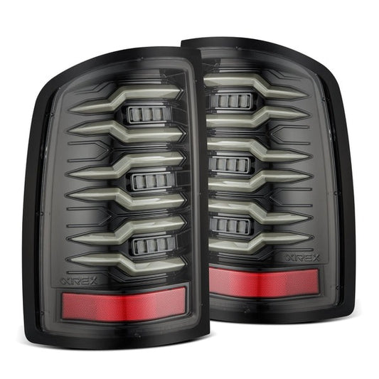 AlphaRex (LUXX-Series) 2007-2013 GMC Sierra 1500/2007-2014 Sierra 2500HD/3500HD LED Tail Lights - Alpha-Black - Tail Lights (Image 1 of 6)