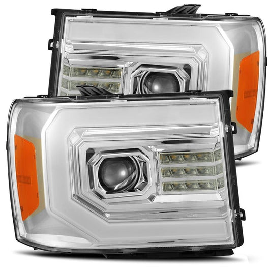 AlphaRex (LUXX-Series) 2007-2013 GMC Sierra LED Projector Headlights - Chrome - Headlights (Image 1 of 6)