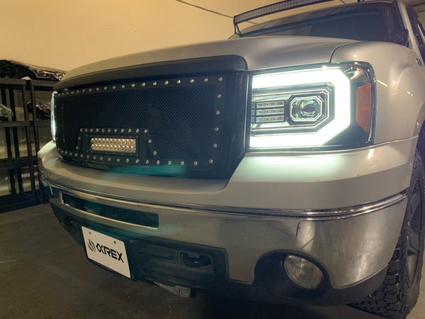 AlphaRex (LUXX-Series) 2007-2013 GMC Sierra LED Projector Headlights - Chrome - Headlights (Image 2 of 6)