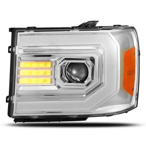AlphaRex (LUXX-Series) 2007-2013 GMC Sierra LED Projector Headlights - Chrome - Headlights (Image 4 of 6)
