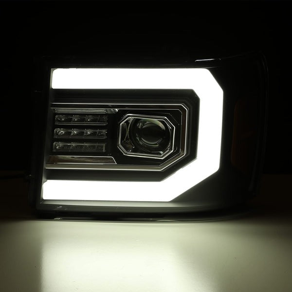 AlphaRex (LUXX-Series) 2007-2013 GMC Sierra LED Projector Headlights - Chrome - Headlights (Image 5 of 6)