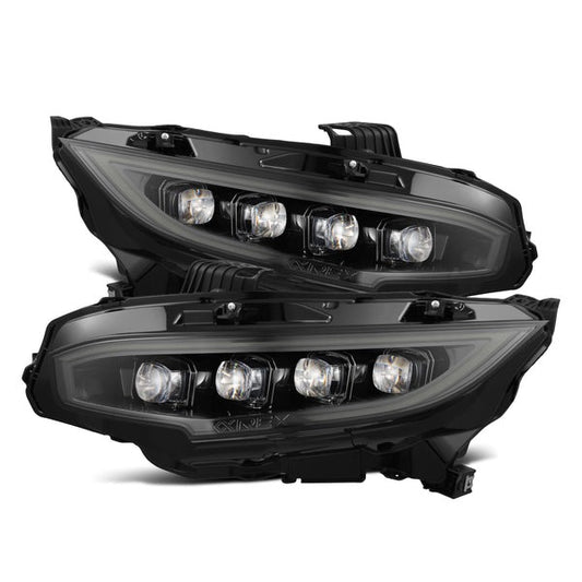 AlphaRex (NOVA-Series) 2016-2021 Honda Civic LED Projector Headlights - Alpha-Black - Headlights (Image 1 of 6)
