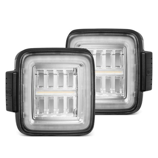 AlphaRex (NOVA-Series) 2018-2023 Jeep Wrangler JL Prismatic LED Tail Lights - Clear - Tail Lights (Image 1 of 6)