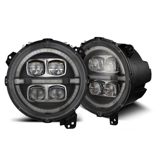AlphaRex (NOVA-Series) 2018-2023 Jeep Wrangler JL/Gladiator JT Projector Headlights - Black - Headlights (Image 1 of 6)