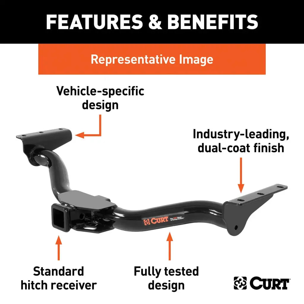 CURT 13182 Class 3 Hitch, 2" Receiver, Select Dodge Durango, Jeep Grand Cherokee WK2 - Studio View 3