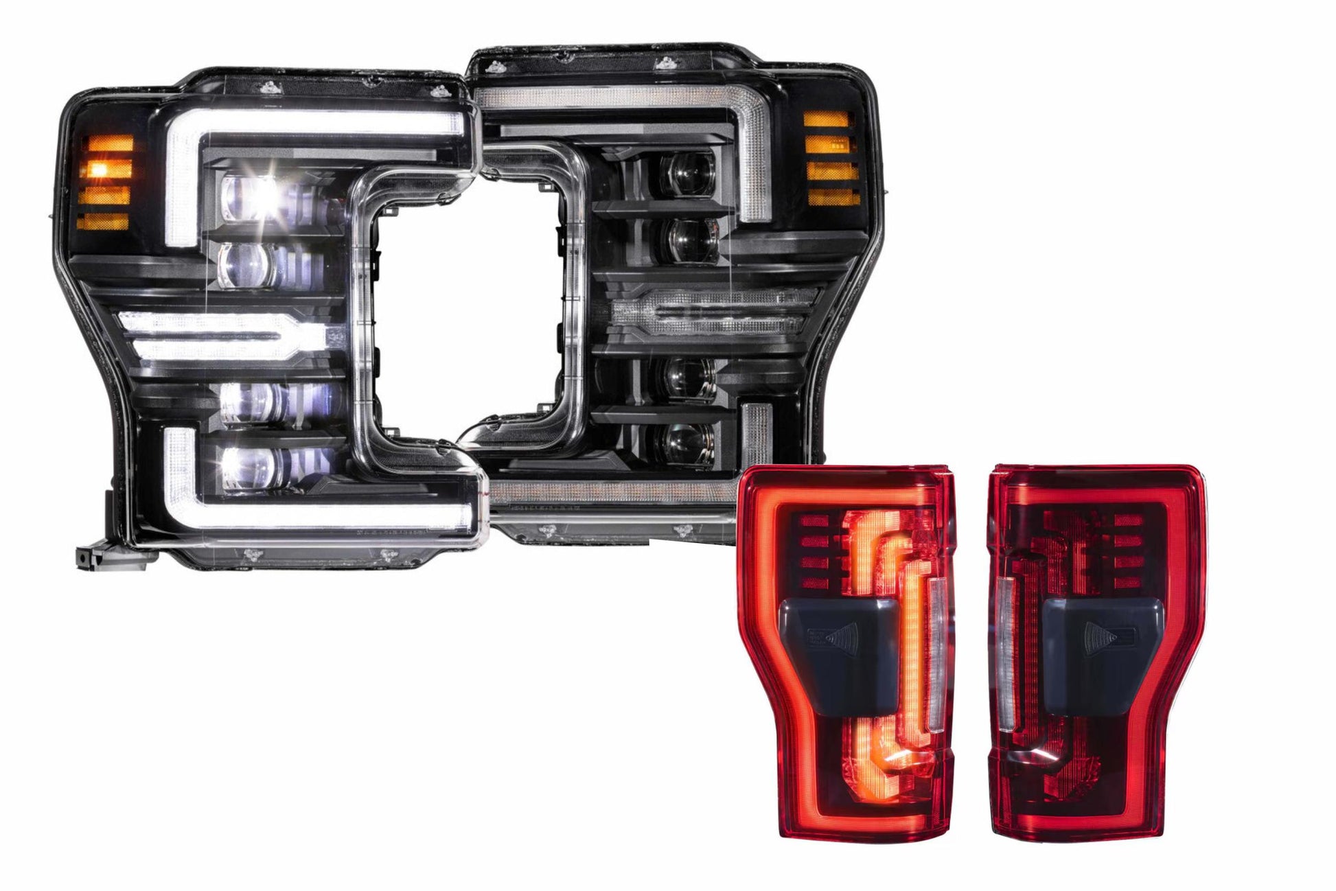 17-19 Ford Super Duty White DRL Heads and Red Tails - Kits (Image 1 of 3)