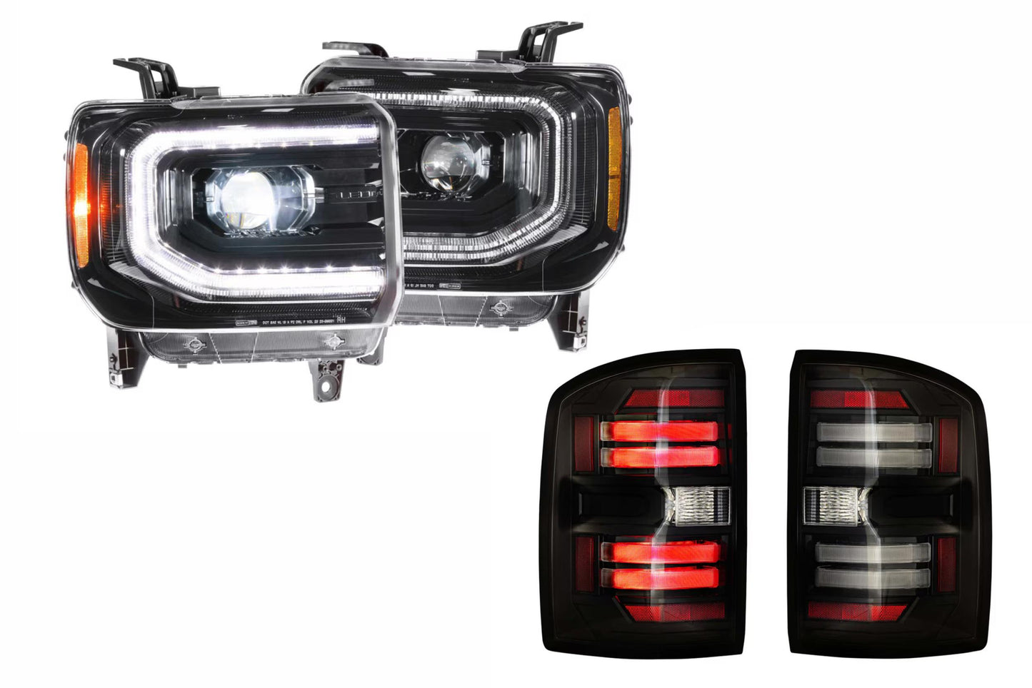 15-19 Sierra HD Heads and Smoked Tails OE LED Tails - Kits (Image 1 of 3)