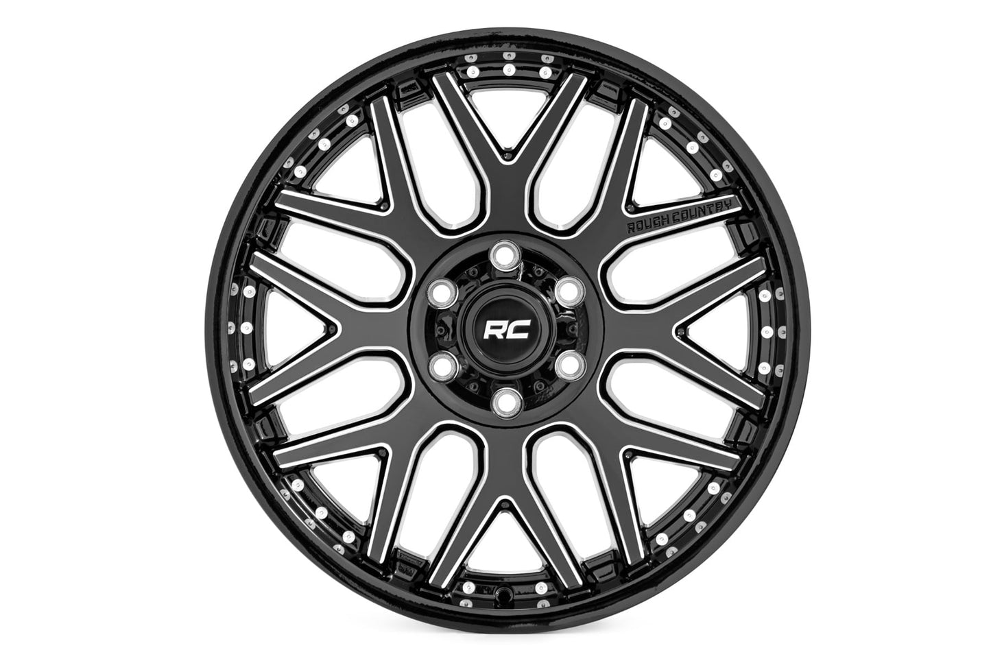 Rough Country 95 Series Wheel | Machined One-Piece | Gloss Black | 20x10 | 6x5.5 | -25mm - RC Wheels (Image 2 of 2)