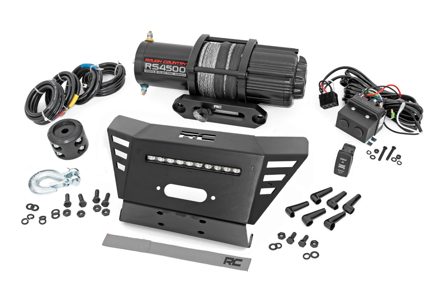 Winch Plate | 4500-LB Winch | 10" Black Slimline | Honda Pioneer 520 - Winches & Acc (Image 1 of 6)
