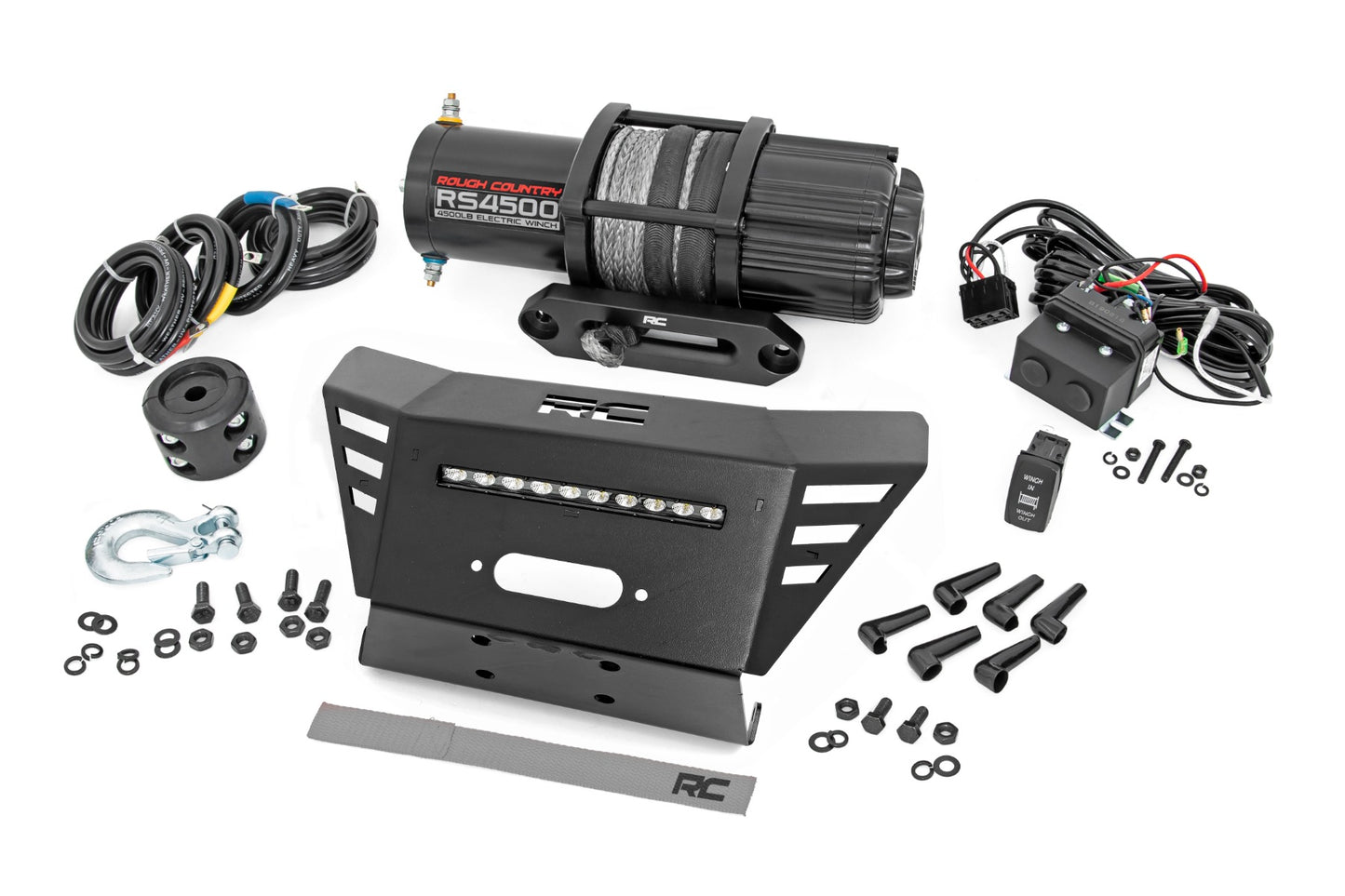 Winch Plate | 4500-LB Winch | 10" Black Slimline | Honda Pioneer 520 - Winches & Acc (Image 1 of 6)