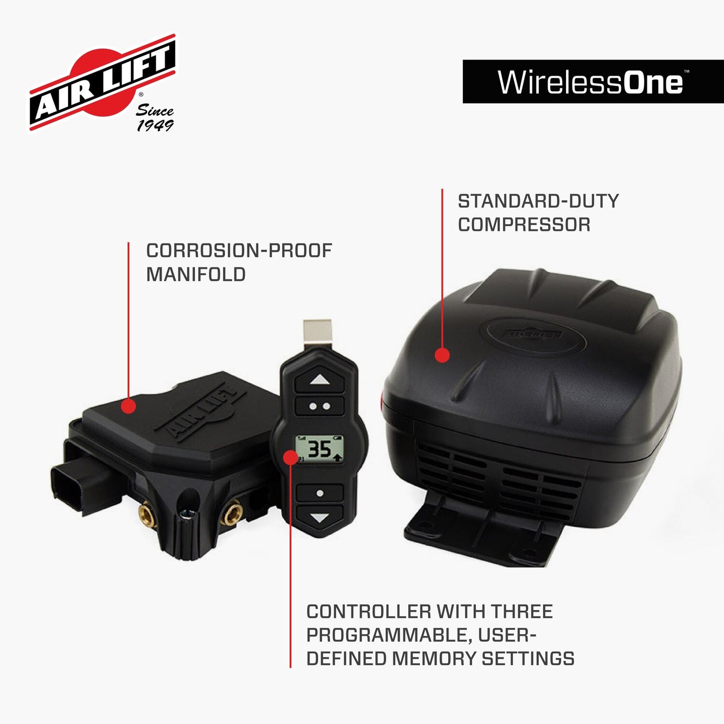 Air Lift Company 25980 Wireless One (2Nd Generation) Std Duty Compressor Max Psi 100