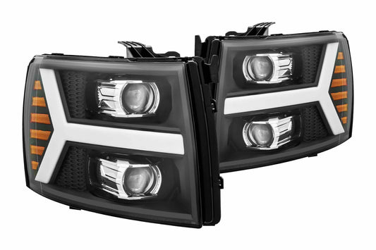 ARex (PRO-Series) Halogen Headlights: Chevy Silverado (07-13) - Jet Black (Set) - Headlights (Image 1 of 6)