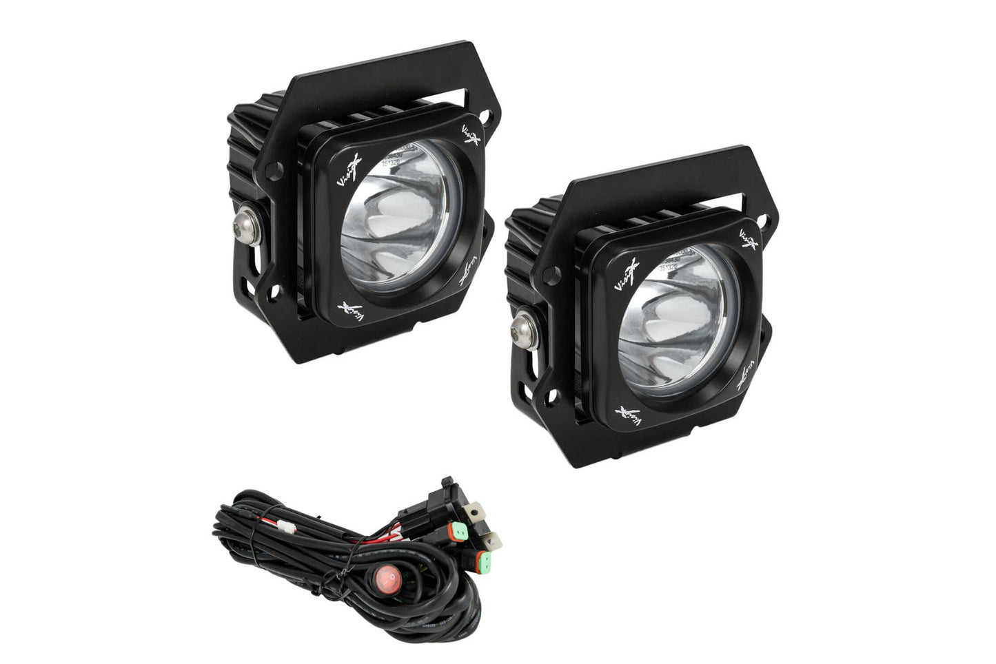 Vision X LED Fog Light System: Ford Ranger (19+) (2x Optimus Square Pods w/ Halo) - Off Road - Veh. Spec (Image 1 of 6)