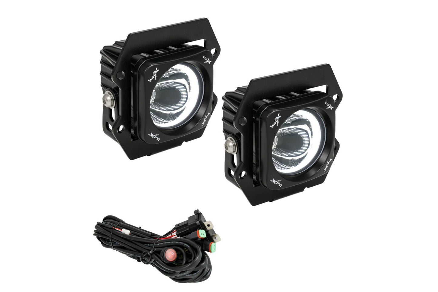 Vision X LED Fog Light System: Ford Ranger (19+) (2x Optimus Square Pods w/ Halo) - Off Road - Veh. Spec (Image 2 of 6)