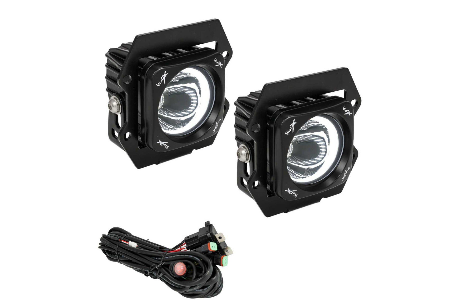Vision X LED Fog Light System: Ford Ranger (19+) (2x Optimus Square Pods w/ Halo) - Off Road - Veh. Spec (Image 2 of 6)