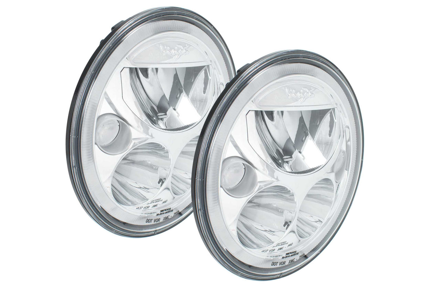 Vision X LED Headlights: Jeep Wrangler JK (07-16) (Set / 7in Round / Chrome / Amber Halo) - Headlights (Sealed Beam) (Image 4 of 6)