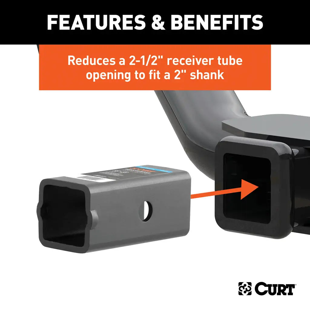 CURT 45405 Reducer Sleeve (2-1/2" to 2" Shank) - Studio View 4