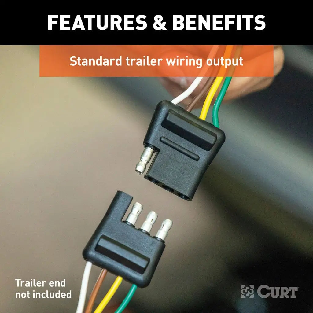 CURT 56407 Custom Wiring Harness, 4-Way Flat Output, Select Jeep Wrangler JL, Gladiator - Studio View 3