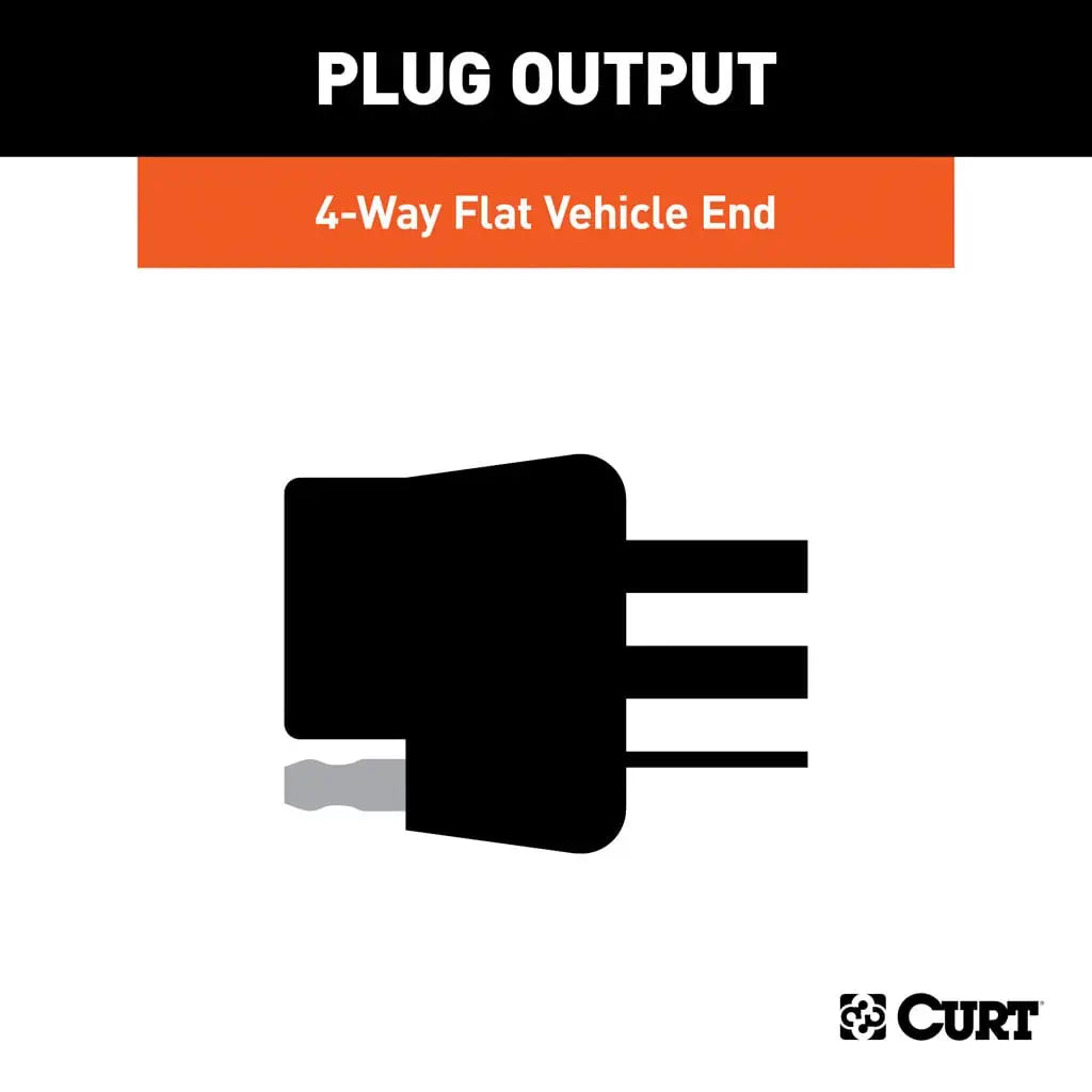 CURT 56407 Custom Wiring Harness, 4-Way Flat Output, Select Jeep Wrangler JL, Gladiator - Studio View 5