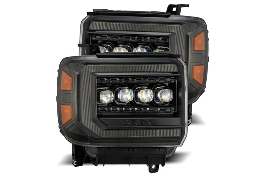 Arex Nova LED Headlights: GMC Sierra (14-18) - Alpha-Black (Set) - Headlights (Image 1 of 6)