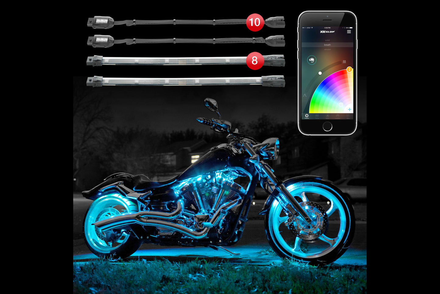 XKChrome RGB LED MC Accent Light Kit: 14x Pods, 12x 10in Strips - LED Accessory (Image 1 of 6)