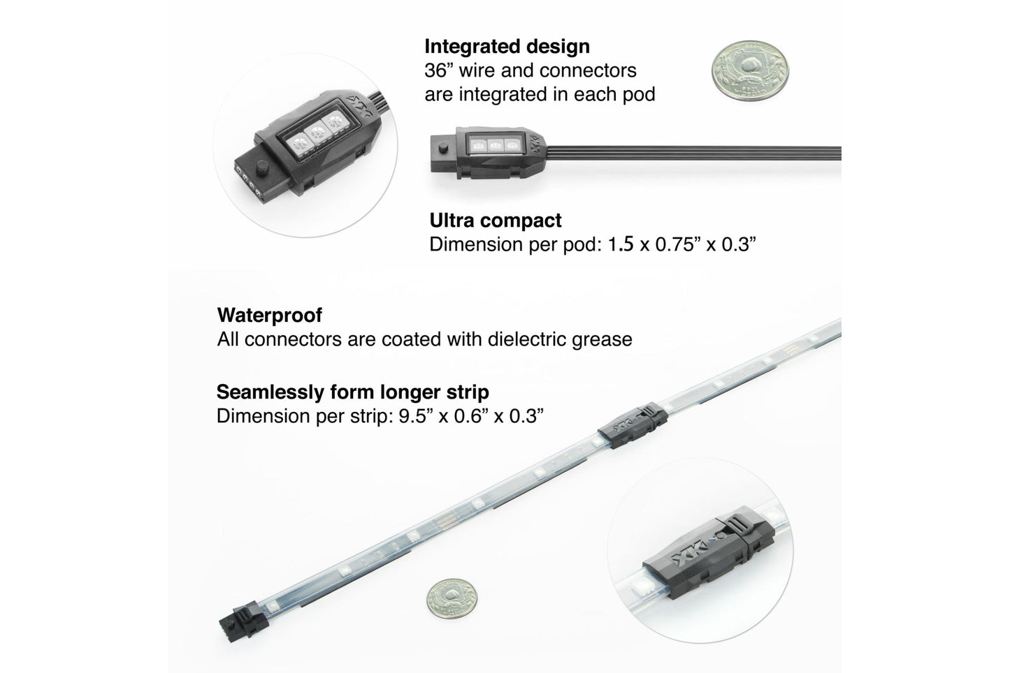 XKChrome RGB LED MC Accent Light Kit: 14x Pods, 12x 10in Strips - LED Accessory (Image 3 of 6)