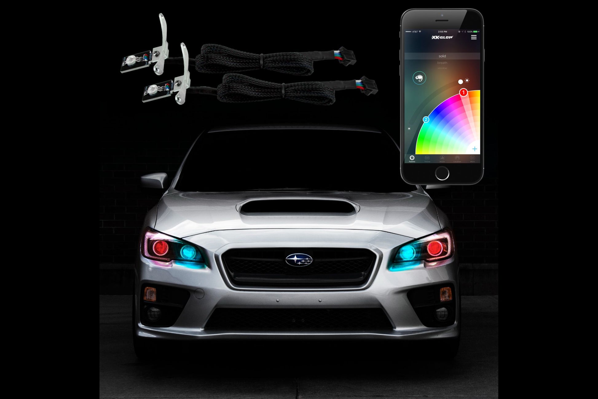 XKChrome RGB LED Demon Eye Kit (Pair w/ Controller) - LED Halos/Strips (Image 1 of 6)