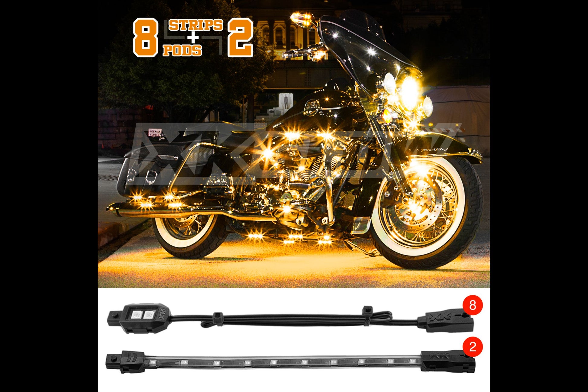 XKGlow Accent Light Kit: Light Blue / 8x Pods, 2x 8in Strips - LED Accessory (Image 2 of 6)