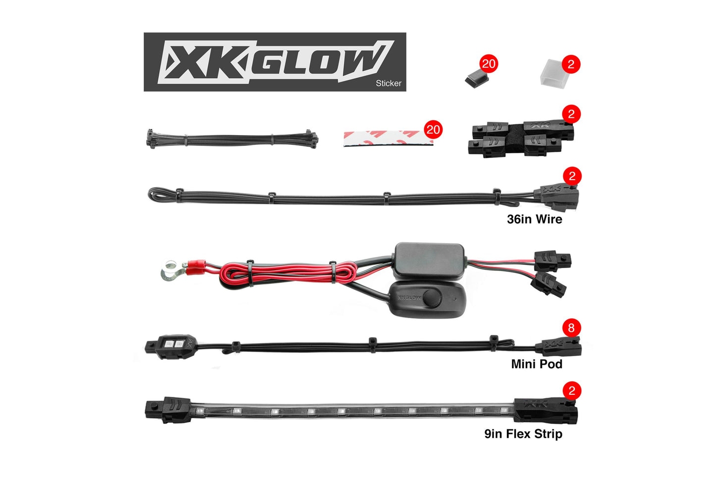 XKGlow Accent Light Kit: Light Blue / 8x Pods, 2x 8in Strips - LED Accessory (Image 3 of 6)
