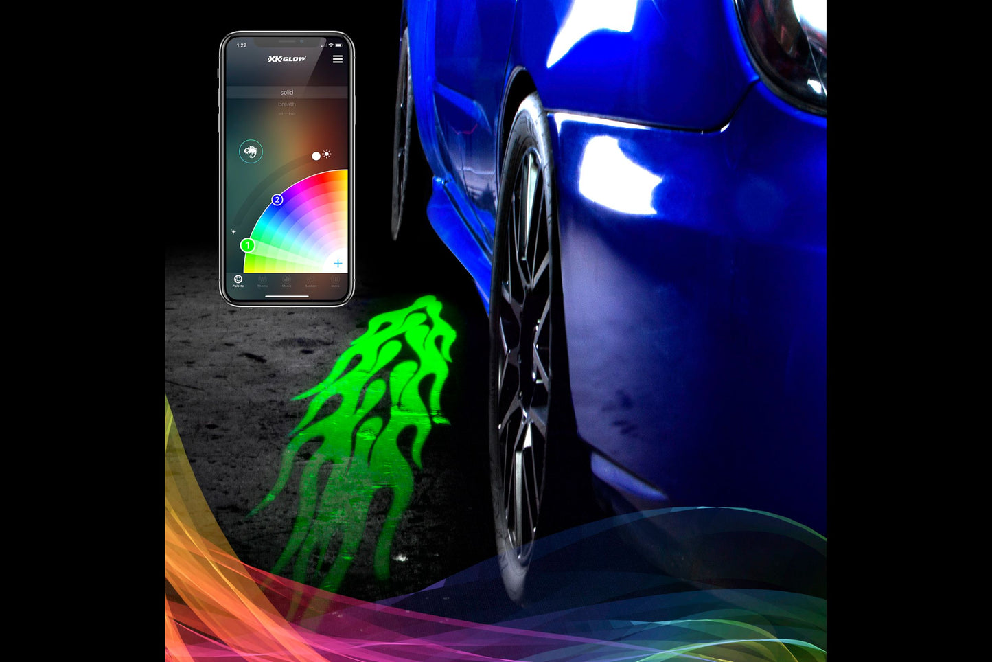 XKGlow CurbFX Projector Accent Lights: Angel Wing (Pair) - LED Accessory (Image 1 of 6)