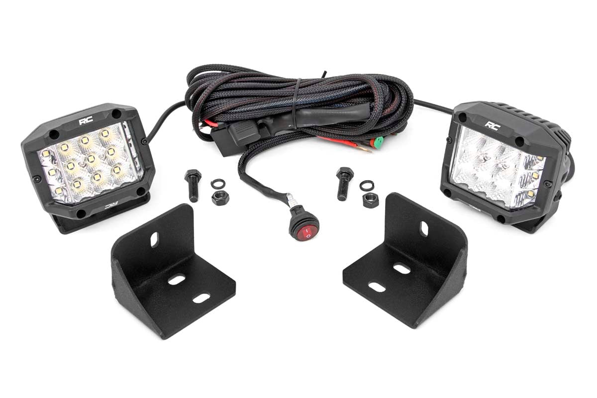 LED Light | Rear Cab Mount | 3" Chrome Pair | Wide Angle | Can-Am Defender HD 5/HD 8/HD 9/HD 10 - Lighting & Acc