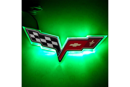Oracle LED Emblem Kit: Chevrolet Corvette C6 (Green) - LED Accessory (Image 1 of 5)