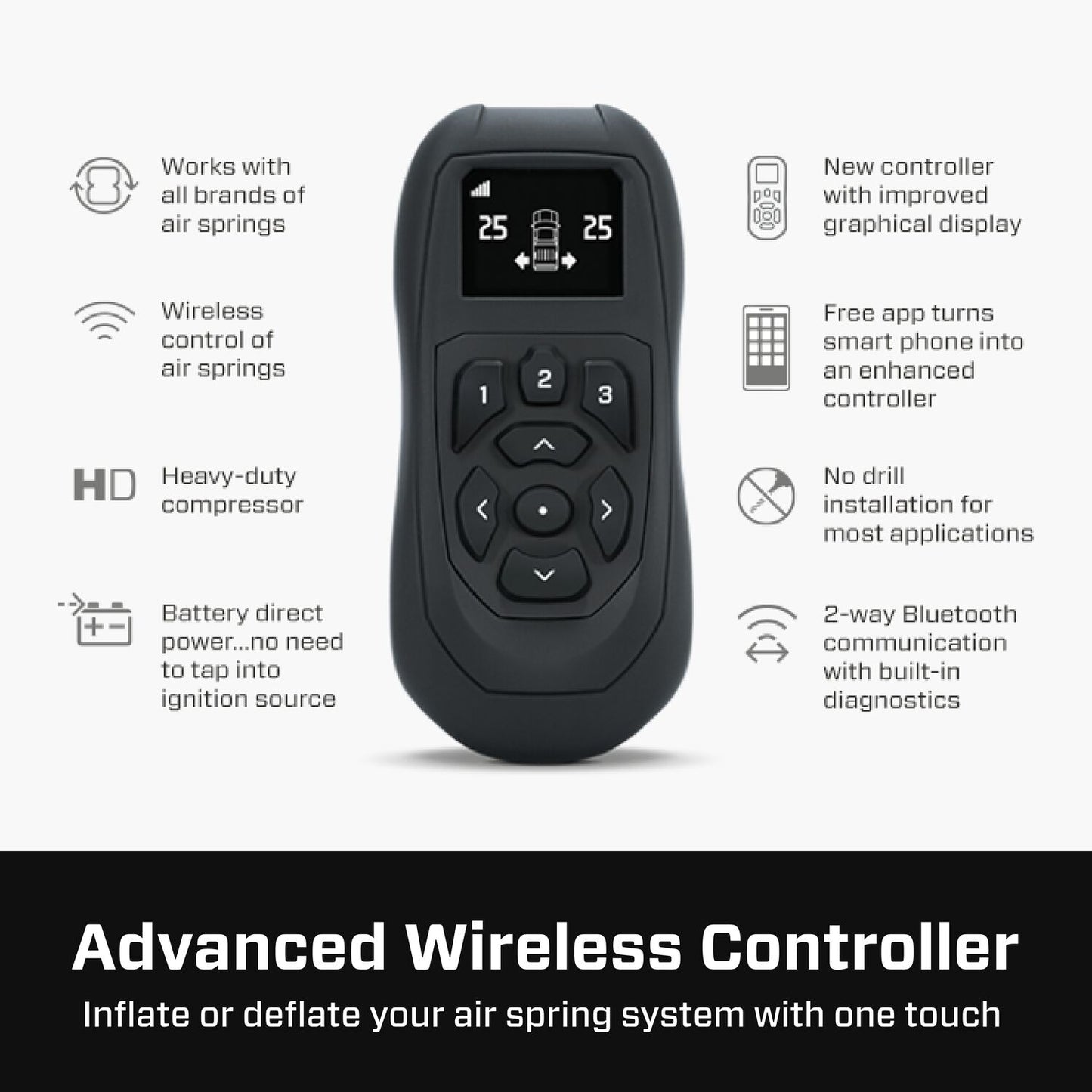 Air Lift Company 74000 Wireless Air Compressor W/Control & Application For Iphone/Android