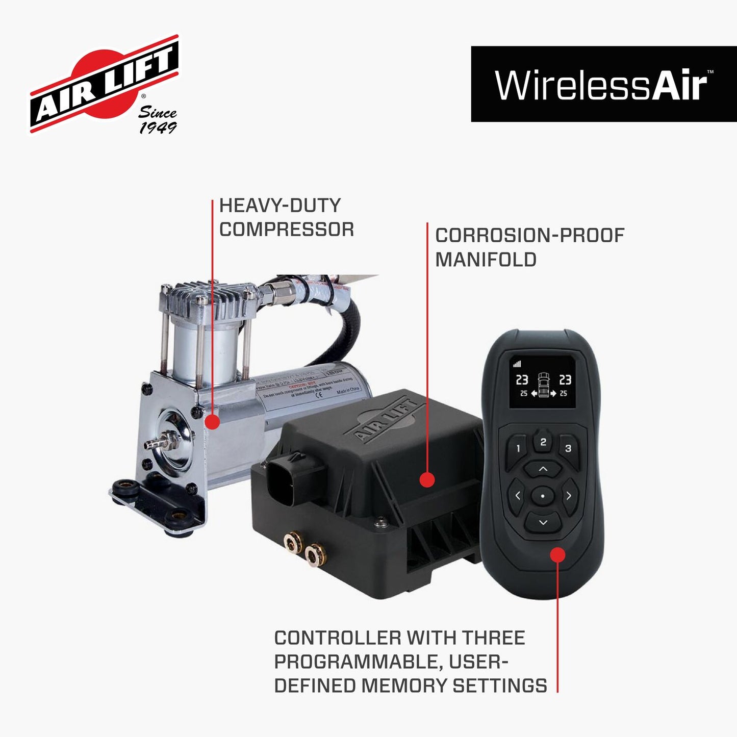Air Lift Company 74000 Wireless Air Compressor W/Control & Application For Iphone/Android