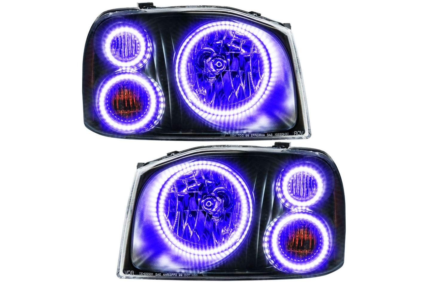 Oracle LED Halo Headlights: 01-04 Nissan Frontier (Triple Halo / UV/Purple SMD Single Color) - Headlights