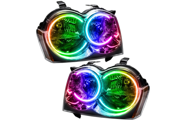 Oracle LED Halo Headlights: 05-07 Jeep Grand Cherokee w/o OEM HID (ColorShift RGB / Simple Controller) - Headlights (Image 1 of 5)
